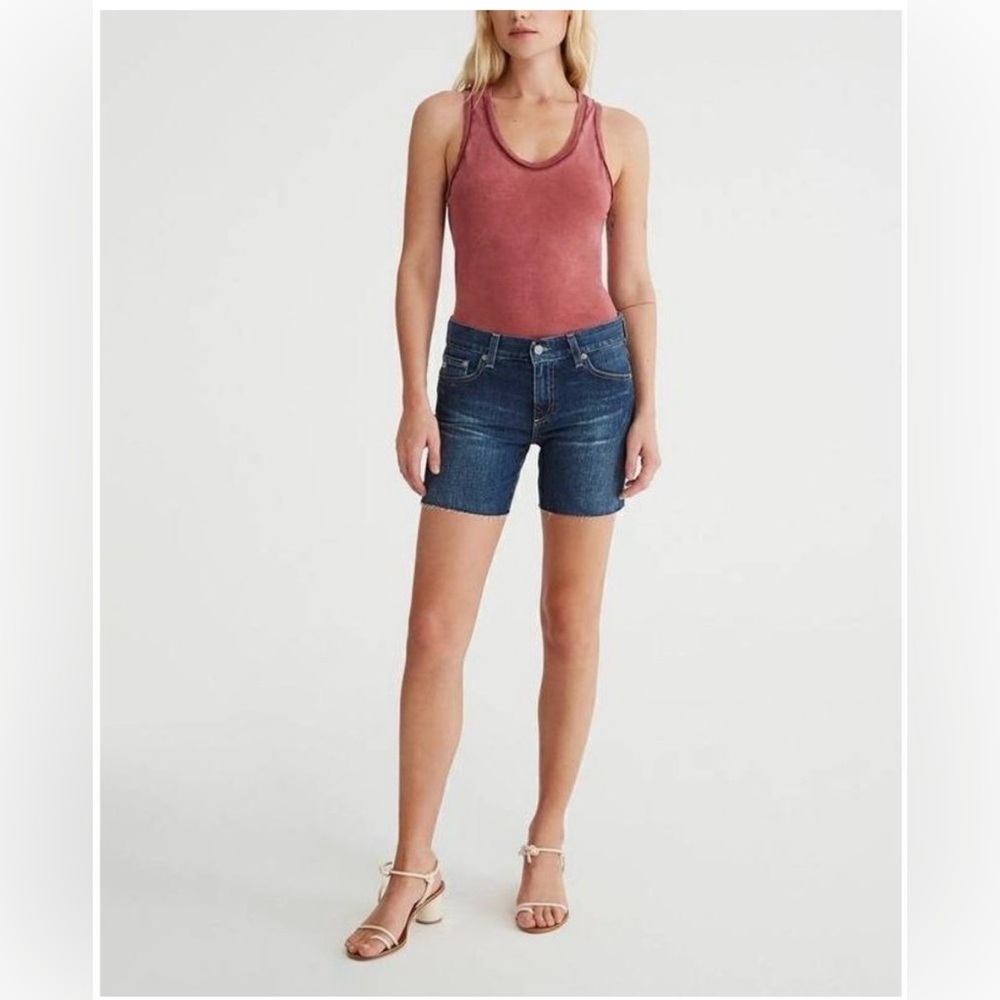 AG Adriano Goldschmied The Becke Relaxed Slim Denim Shorts Size 25 Raw Hem